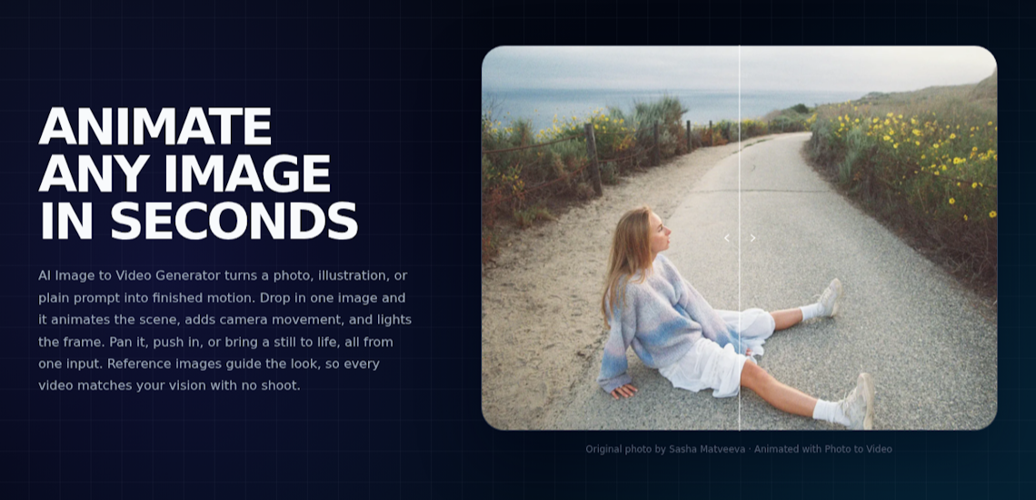 Photo to Video — Turn any photo into video with AI.